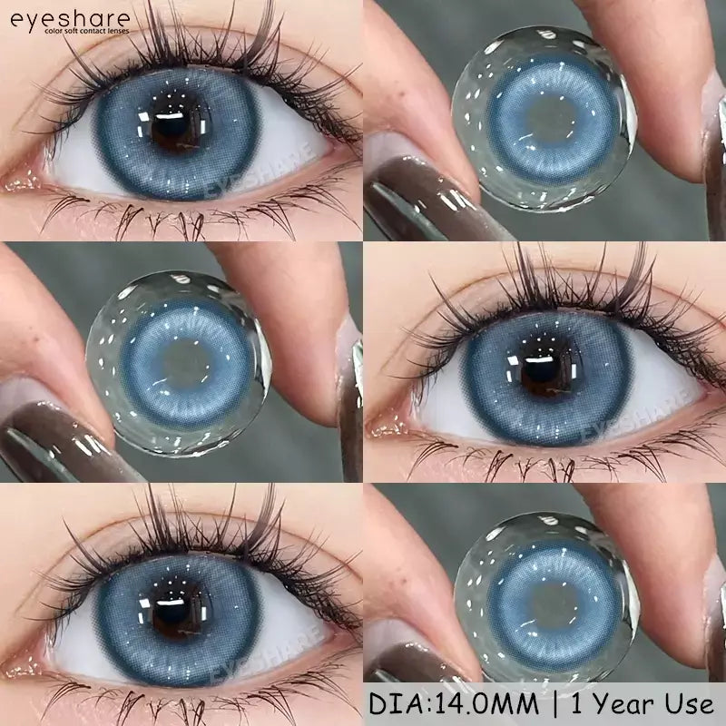 AMARA 1 par de lentes de contato coloridas para olhos, lentes azuis para cosplay de anime, lentes coloridas roxas, rosa y2k, lentes vermelhas coloridas