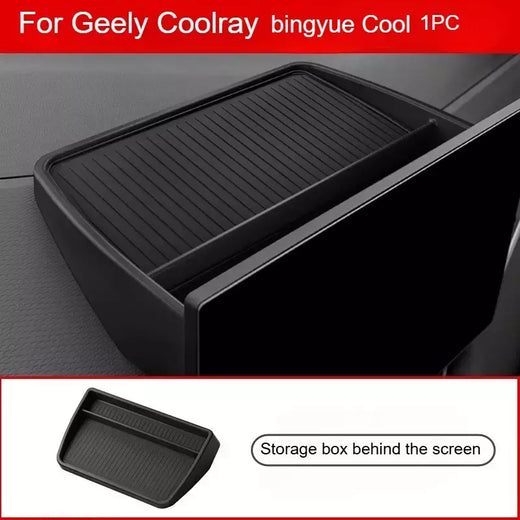 Para geely coolray bingyue legal 2025 tela do carro caixa de armazenamento traseiro caixa de armazenamento de silicone suprimentos automóveis acessórios modificação