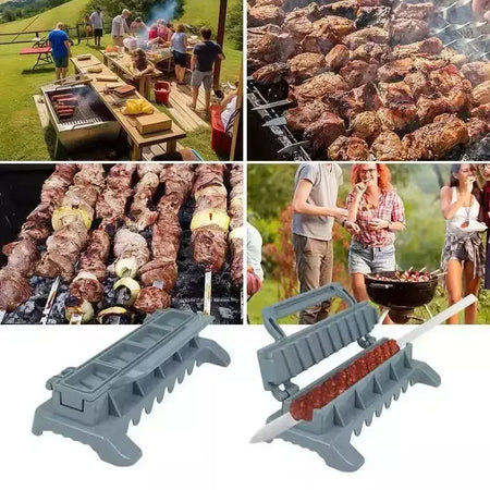 Fabricante de kebab molde de plástico kabob fabricante imprensa churrasco espeto carne manual kebab fazendo ferramenta churrasco gadget plástico kebab imprensa molde