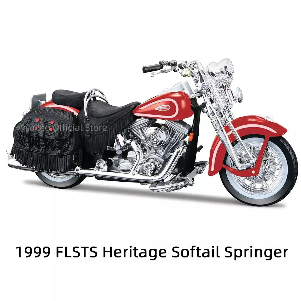 Maisto 1:18 Harley-Davidson 1999 FLSTS Heritage Softall Springer Vermelho Die Cast Veículos Colecionáveis Hobbies Modelo de Motocicleta Brinquedos
