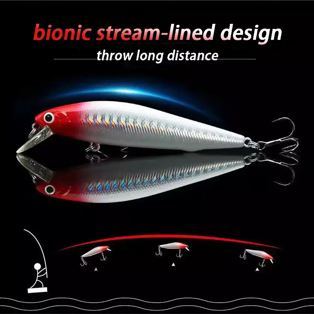 Afundando minow 5g 7g 10g 14g isca de pesca sistema equilíbrio gravidade impulso elenco isca profunda manivela wobbler gancho pesca engrenagem jerkbait