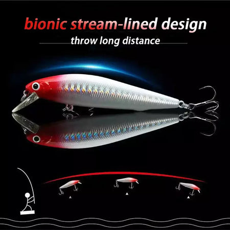 Afundando minow 5g 7g 10g 14g isca de pesca sistema equilíbrio gravidade impulso elenco isca profunda manivela wobbler gancho pesca engrenagem jerkbait