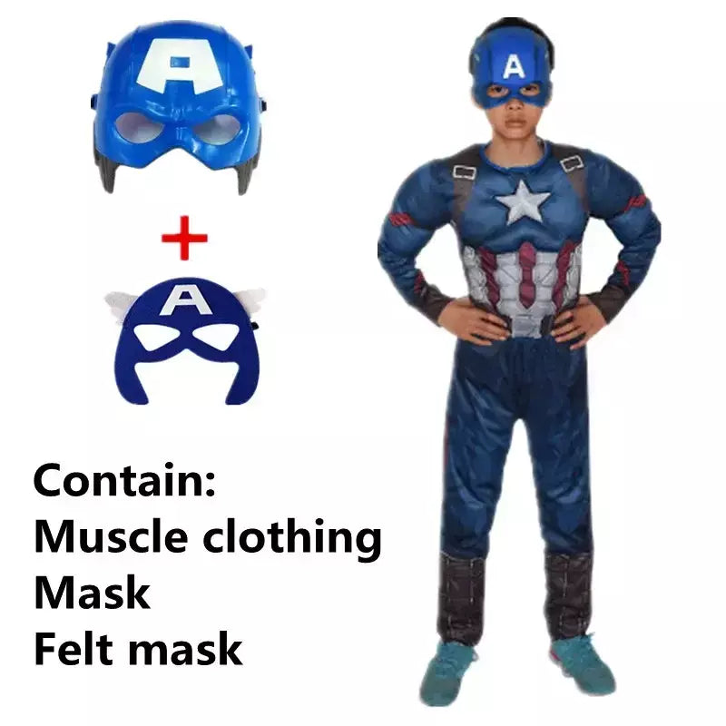 Fantasia de super-herói infantil, meninos e meninas, macacão muscular com máscara de halloween, dramatização, festa, cosplay, roupa para férias