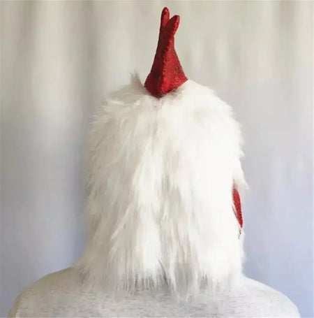Adereços de galo branco máscara de frango louco dia dos tolos de abril fantasia festa cabeça de animal adereços cosplay acesso de carnaval