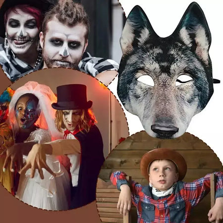 Halloween páscoa lobo máscara assustador animal moda máscara cosplay traje acessórios realista máscara de cabeça para adultos