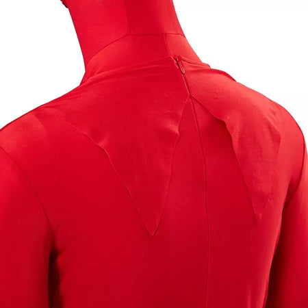 El chapulin colorado cosplay traje vermelho com capuz macacão com antena ch coração impresso bodysuit roupas de festa de halloween