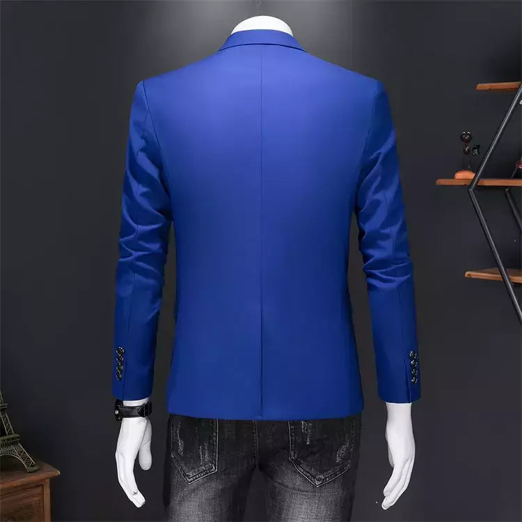Blazer Casual de Negócios Masculino, Jaqueta Monocromática, Casacos Oversize, Smoking Masculino, Roupas de Marca, Roupas de Trabalho, Plus Size M-6XL
