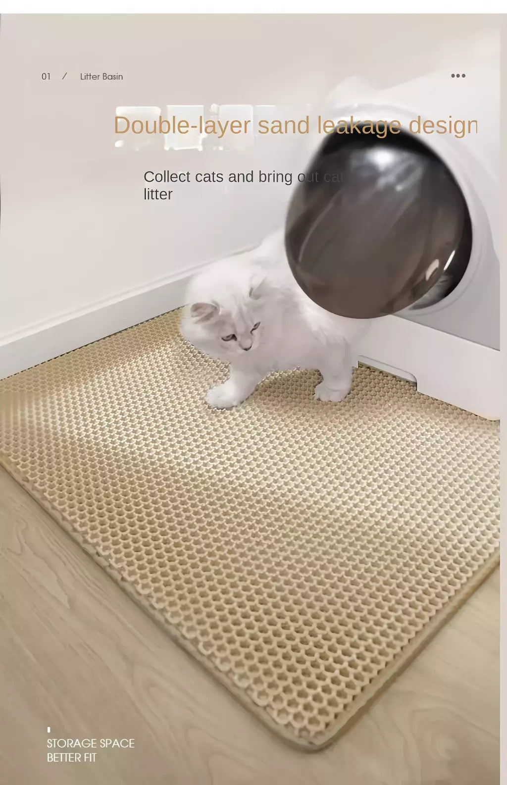 Impermeável Double Layer Pet Litter Mat, Cat Litter Box, Pet WC, Antiderrapante, Areia, Lavável, Limpo, 90x60cm