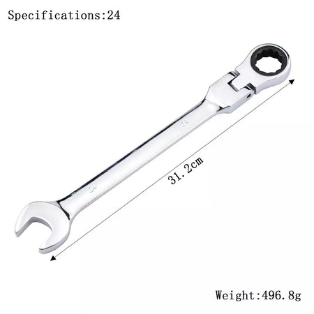 Chave de catraca de chaves, conjunto de ferramentas manuais, catraca de 72 dentes, cabeça flexível, acabamento espelhado, 6mm-27mm, reparo automático e doméstico, 1 peça
