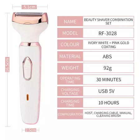 Depilador elétrico indolor para mulheres, biquíni, sobrancelha, nariz, senhora aparador, remoção facial do cabelo, cara, corpo, Shaver fêmea, Depilator, 4 em 1