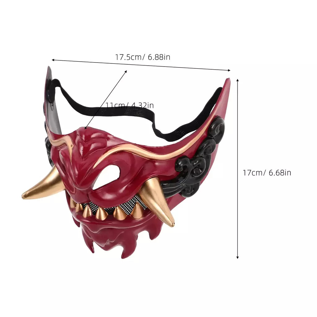 1pc japonês samurai máscara para homens máscara do diabo halloween carnaval festa traje adereços plástico demônio máscara festa de halloween vestir-se