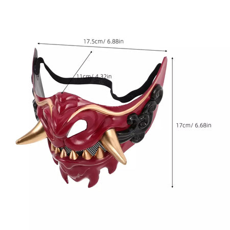 1pc japonês samurai máscara para homens máscara do diabo halloween carnaval festa traje adereços plástico demônio máscara festa de halloween vestir-se