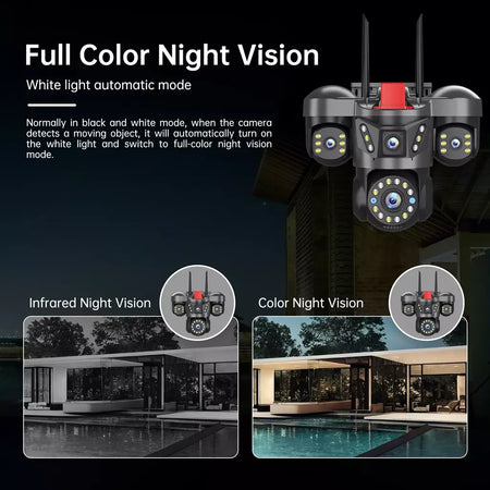 10k 20mp uhd ao ar livre wifi câmera ip 16x zoom 4 lente 4 telas ai rastreamento automático proteção de segurança ptz cctv vigilância por vídeo