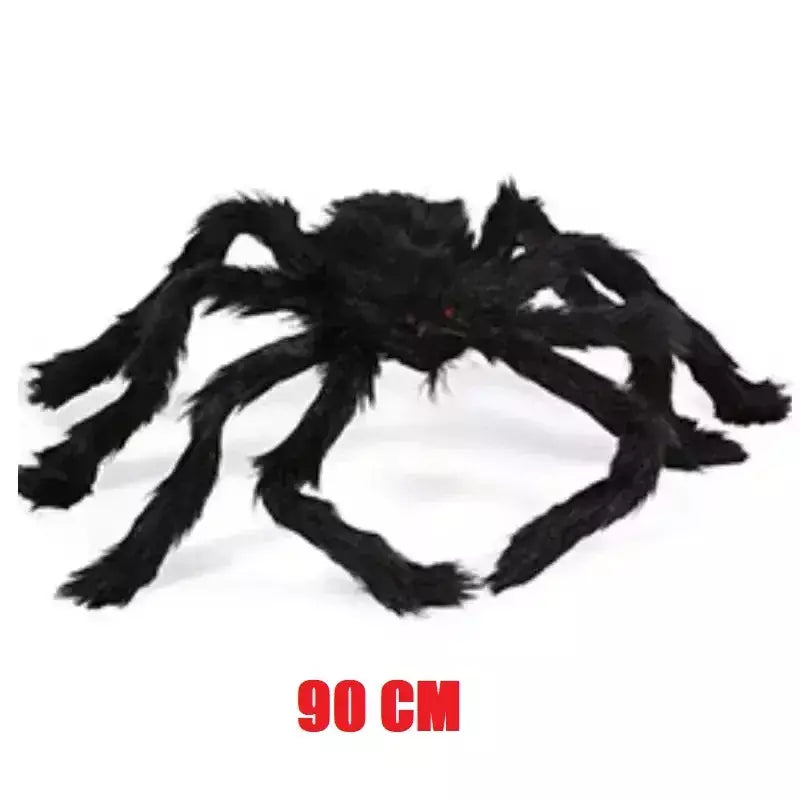 Halloween grande aranha de pelúcia horror decoração de halloween festa prop ao ar livre aranha gigante decoração 30-200cm câmara brincadeira aranha preta