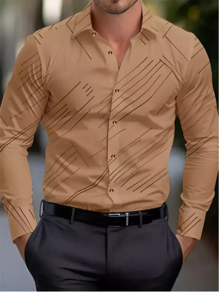Camisa casual padrão meteoro de colarinho de botão masculino, macio e confortável blusa esportiva, tamanho XS-6XL, moda, novo