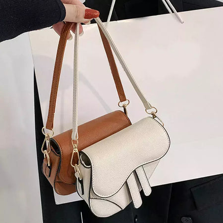 Sacos portáteis do mensageiro do ombro único para mulheres, bolsa crossbody de couro, bolsa simples, bolsas sela