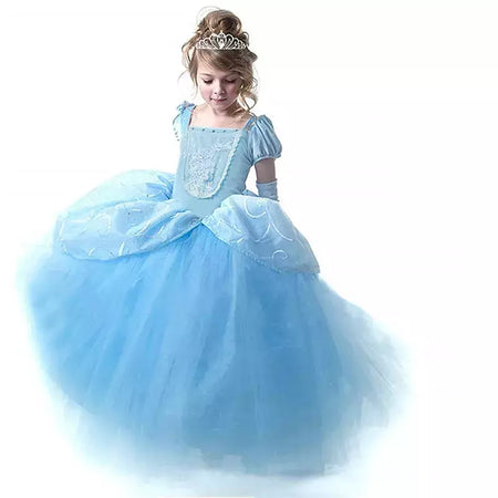 Crianças cosplay traje menina verão pageant lantejoulas fantasia crianças cinderela carnaval roupas princesa vestido de aniversário 3-10 ano