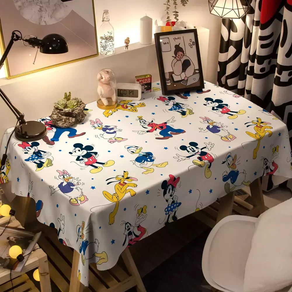 Toalha De Mesa Mickey Mouse Dos Desenhos Animados Da Disney Para Crianças, Mesa De Jantar Americana, Toalha De Mesa De Café Retro, Toalha De Mesa Quadrada