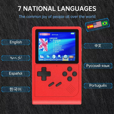 Gb300 portátil jogador de jogo portátil tela de 3.0 polegadas tv console de videogame saída av console de jogo retro embutido 8g 6000 + jogos