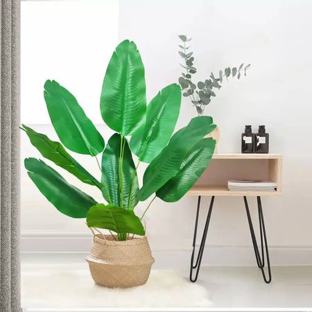 65-125cm/47.2in grande palmeira tropical falso banana planta folhas toque real strelitzia reginae planta de plástico para casa jardim