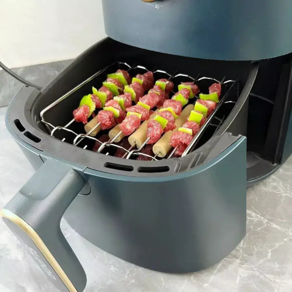 Suporte de churrasco de aço inoxidável de alta qualidade, rack de cozinha de três camadas, fritadeira de ar, conjunto de grelha ao ar livre, fritadeira elétrica de ar