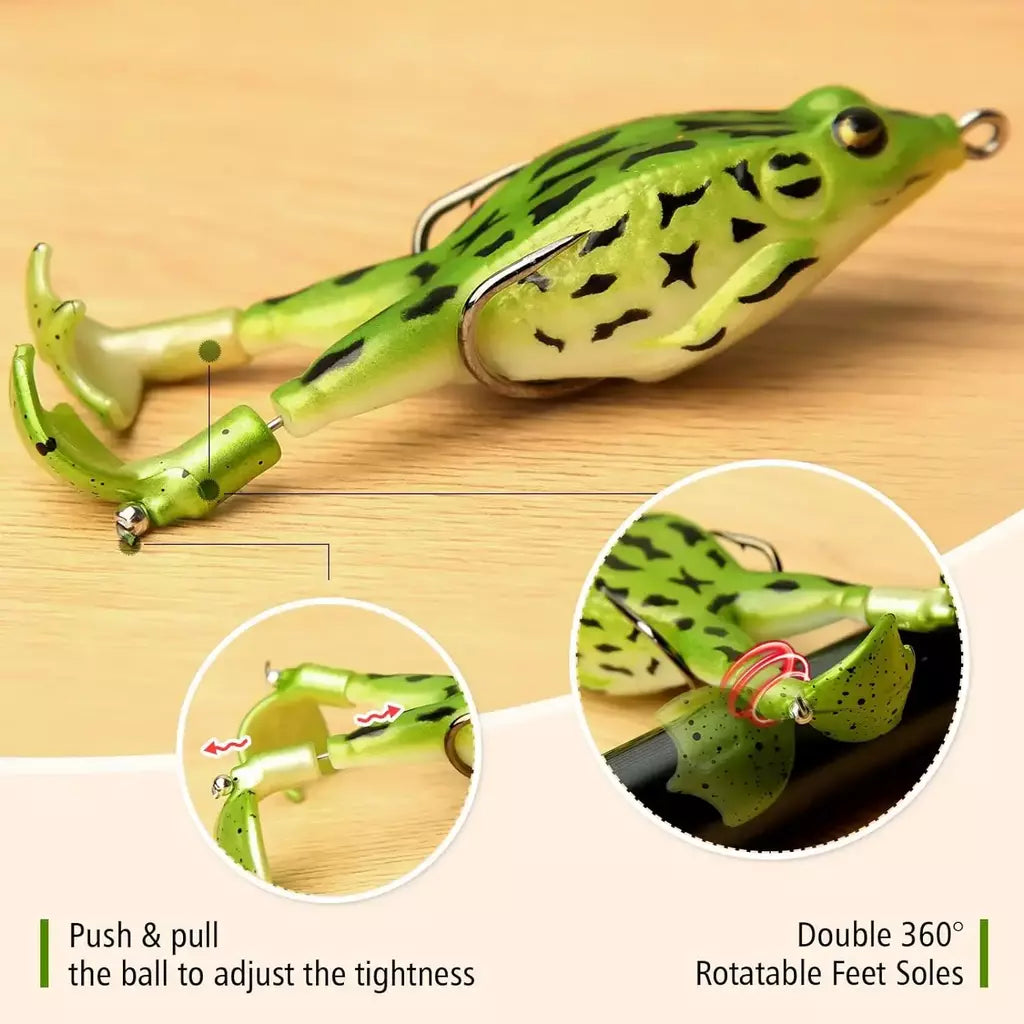 Topwater sapo isca baixo truta iscas de pesca kit conjunto realista prop sapo macio swimbait flutuante com ganchos malhas