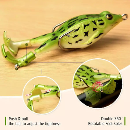 Topwater sapo isca baixo truta iscas de pesca kit conjunto realista prop sapo macio swimbait flutuante com ganchos malhas