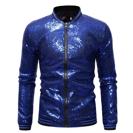 Brilhante Sequins Sparkle Bomber Jacket Homens 2023 Mais Novo Ouro Glitter Listrado Zipper Mens Jaquetas E Casacos Festa Dance Show Roupas