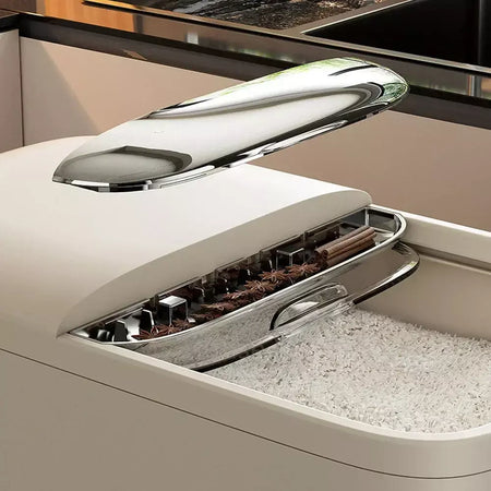 Caixa de armazenamento de arroz 10kg, casa com tampa, à prova de insetos, umidade, frasco selado, recipiente de cozinha, armazenamento de grãos secos
