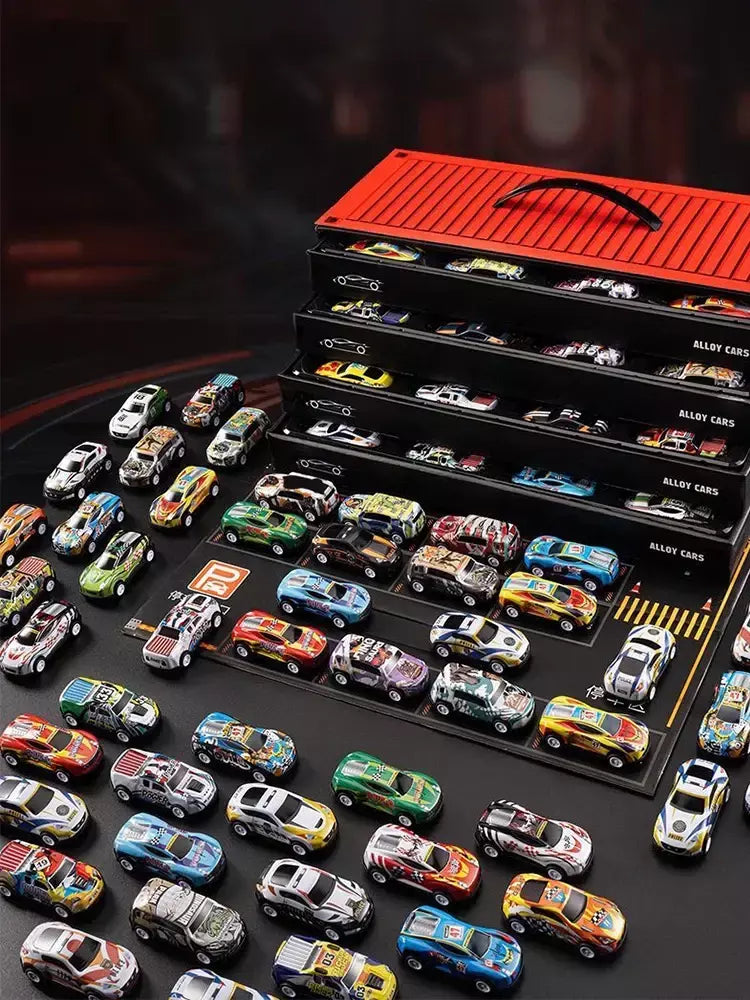 48 peças conjuntos de carros de liga metálica, modelos de carros de brinquedo, carros de corrida de carros de lata, modelos de carros clássicos, presentes de Natal