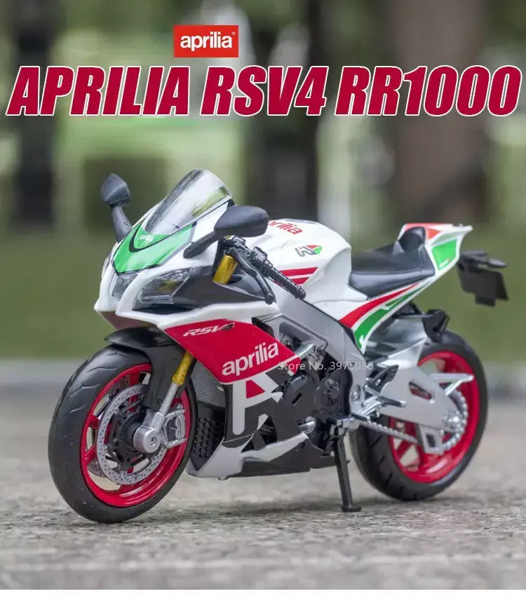 1:12 apulia rsv4 suzuki gsx liga modelo de carro da motocicleta brinquedos diecast roda dianteira direção suspensão da roda traseira presentes das crianças