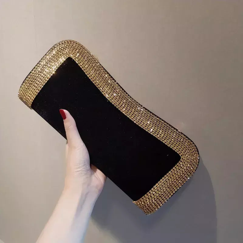 YoReAi-Beading Bolsa para Mulheres, Clutch Feminino, Bolsas de Ombro, Bolsas Festa, Veludo, Hobo-Bag Brilhante, Messenger Bag, Marca de Luxo
