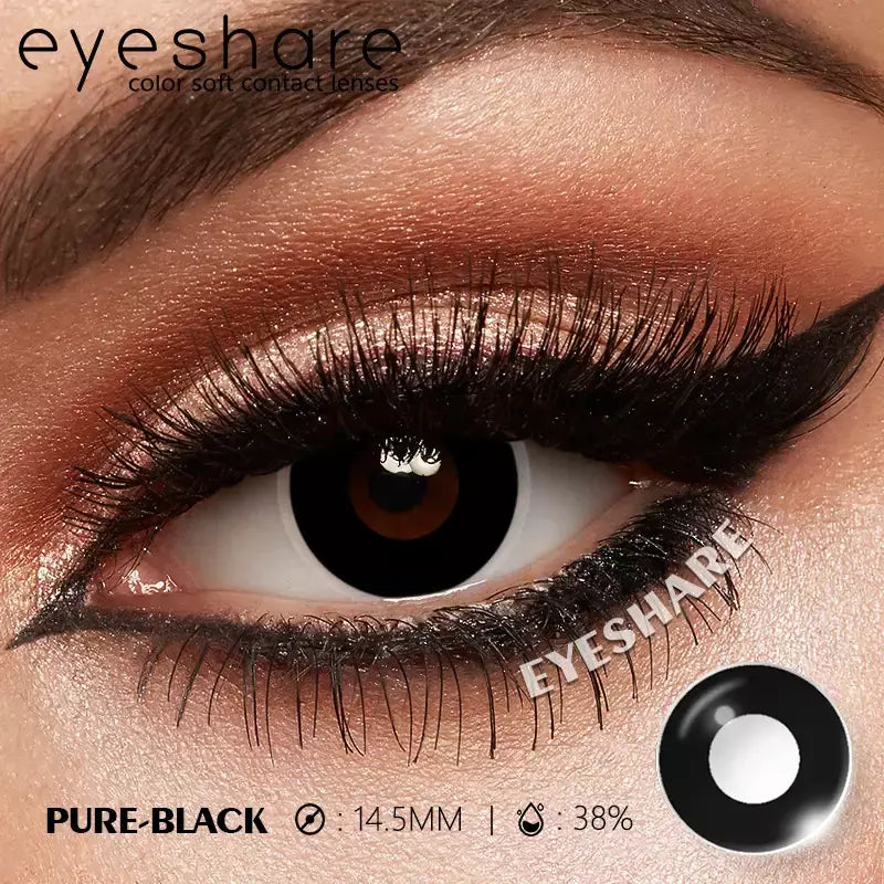 Eyeshare 1 par cosplay lentes de contato coloridas brancas lentes de contato vermelhas anime lentes de olho preto halloween beleza maquiagem lentes