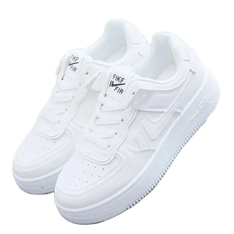 Sapatos de corrida casuais planos com cordões elegantes, tênis de corrida confortáveis de sola grossa, dedo do pé redondo, respirável, resistente ao desgaste