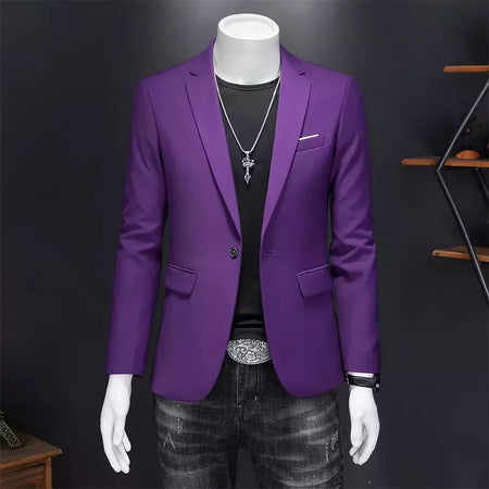 Blazer Casual de Negócios Masculino, Jaqueta Monocromática, Casacos Oversize, Smoking Masculino, Roupas de Marca, Roupas de Trabalho, Plus Size M-6XL