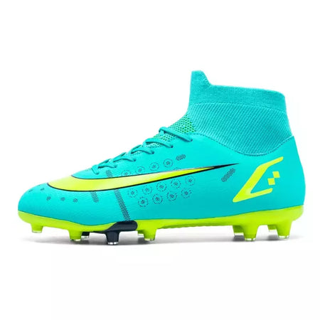 Botas de futebol de alta qualidade para crianças sapatos de tornozelo alto sapatos de futebol de grama sapatos de futebol de alta qualidade fg/tf