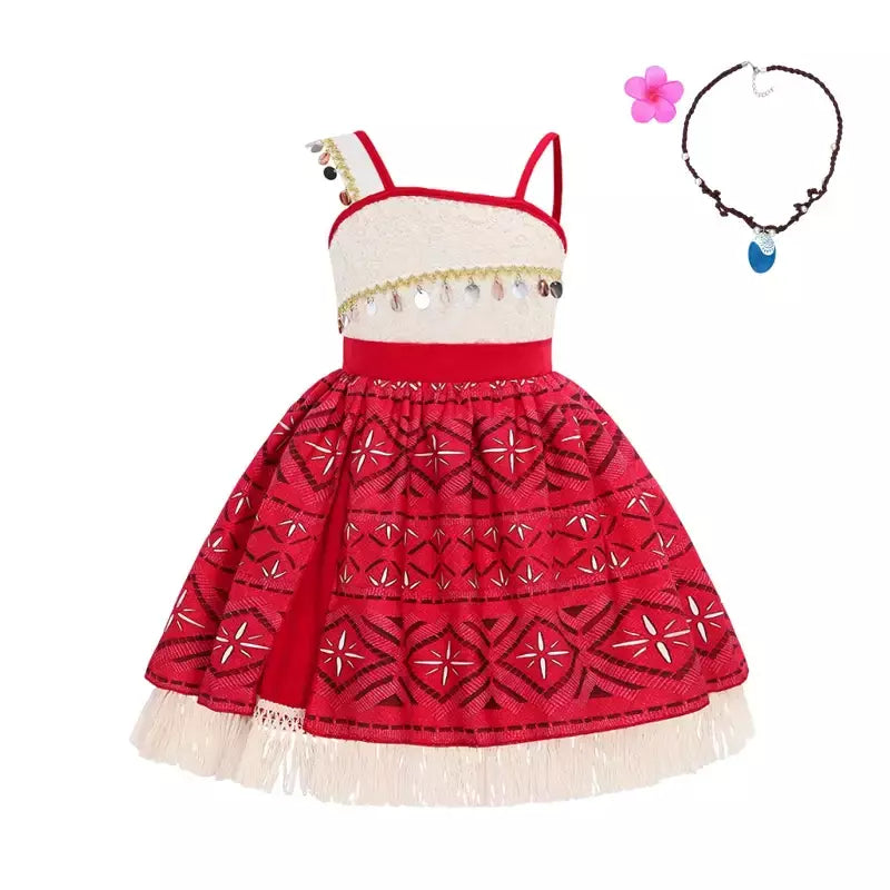 Meninas roupa cosplay traje das crianças festa vestido de princesa verão casual praia vestido colar peruca conjunto vestidos de festa para meninas