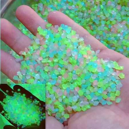 1000 pçs areia luminosa brilho no escuro seixos pedra casa jardim caminho ao ar livre decoração do gramado tanque de peixes decoração do aquário 3-5mm