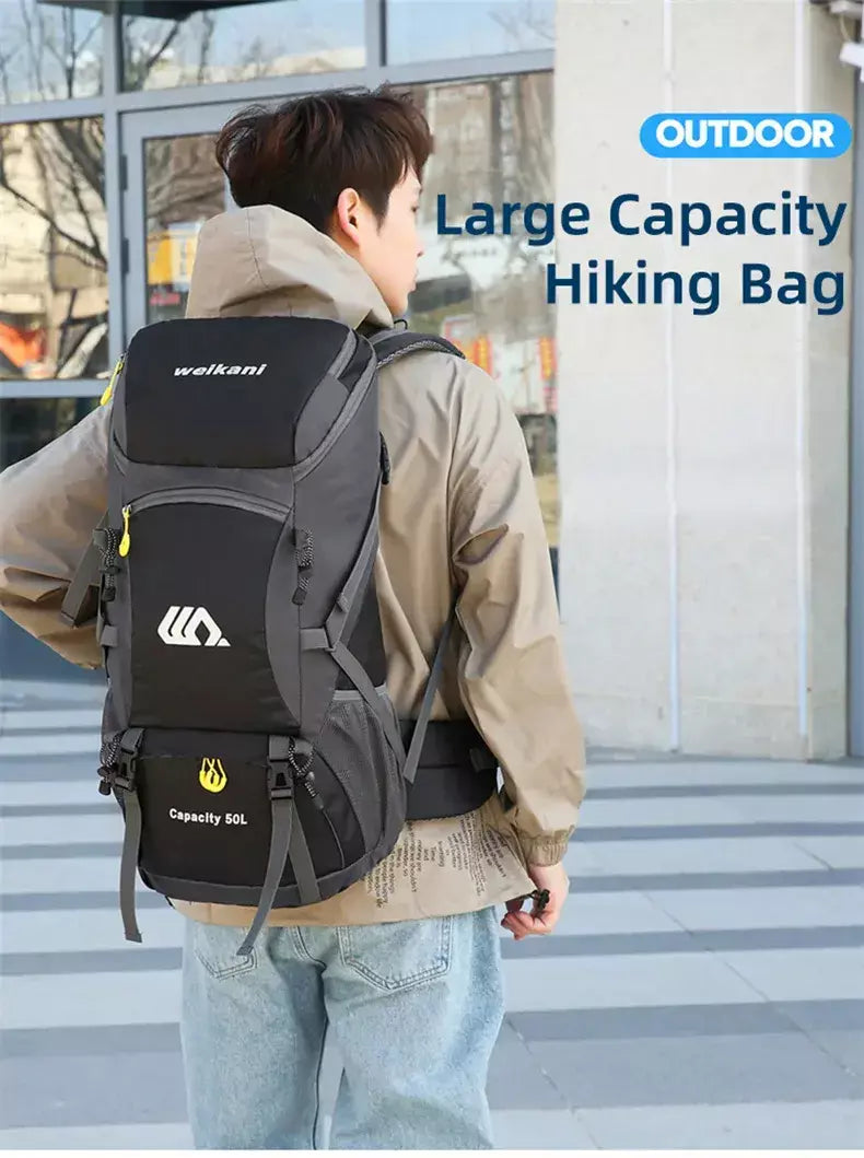 50l mochila de viagem acampamento dos homens grande caminhadas saco turista à prova dwaterproof água esportes ao ar livre escalada montanhismo saco bagagem