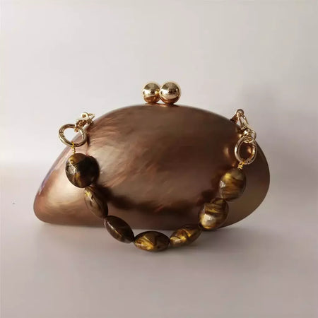 Oval Irregular Pérola Acrílico Box Evening Bag, Senhoras Designer De Luxo Bolsas, Festa De Casamento, Handmade Bolsas, Branco, Novo
