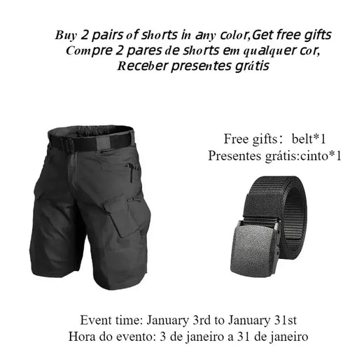 Shorts táticos militares ao ar livre para homens, shorts urbanos impermeáveis, calças trekking, tamanho grande, para caminhadas, verão