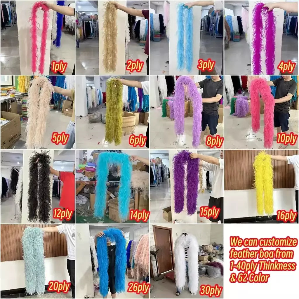 Boa de penas de avestruz arco-íris, 6/10/20 camadas, acessórios de festa fofos para mulheres, halloween, carnaval, cosplay, decoração de casamento, fantasia diy