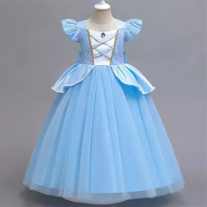 Rapunzel vestido para meninas cinderela belle vestir-se fantasia crianças aniversário princesa traje crianças roupas de festa de halloween 3-10y