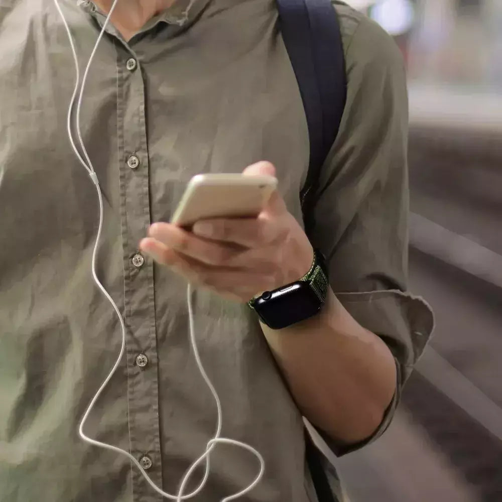 Banda de tecido de nylon para Apple Watch, compatível com as séries 9, 8, 7, 6, 5, 4, SE, Ultra2, 3, projetada para caber, 49mm, 42mm, 44 milímetros, 45 milímetros, 38 milímetros, 40 milímetros, 41 milímetros