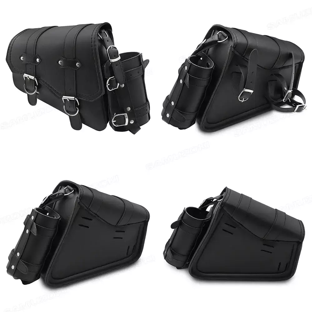 Bolsa de selim lateral de couro pu para motocicleta, adequada para harley sportster xl 883 1200 chopper cruiser cafe racer softail bobber