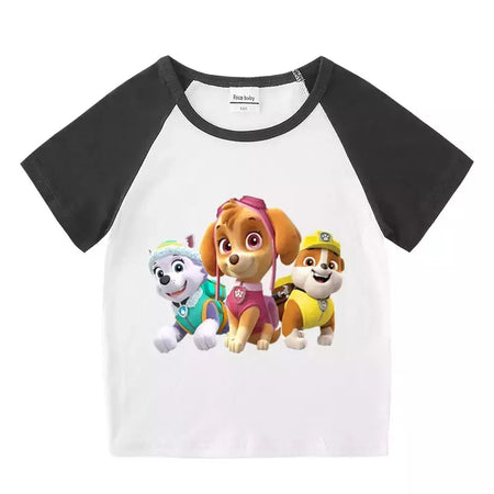 Boys Paw Patrol T-shirt manga curta Top e Shorts Set, bebê meninos roupas, roupas dos desenhos animados, terno verão, novo conjunto infantil, 2022, 2pcs