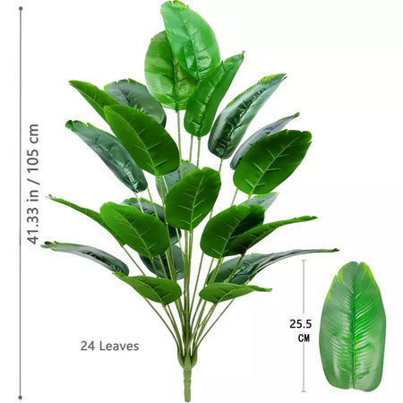 Palmeira tropical artificial 60-90-120cm(47,2 pol.) folhas de planta de banana falsa toque real planta de plástico strelitzia para jardim doméstico