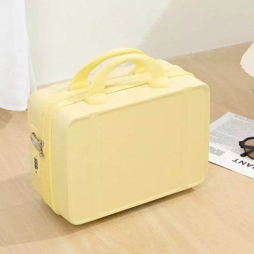 Mão estilo japonês com alça na bagagem, cosméticos para maquiagem, bolsa organizadora de viagem com protetores metálicos 14";;VERDADEIRO;;"Black