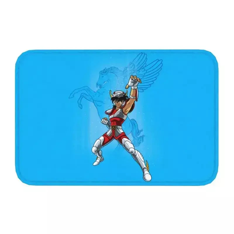 Personalizado cavaleiros do zodíaco saint seiya pegasus fantasia capacho tapete antiderrapante banheiro cozinha garagem tapete 40*60cm