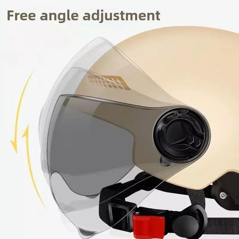 Capacete de segurança de bicicleta 3C certificado masculino e feminino adulto crianças dos desenhos animados bicicleta elétrica motocicleta meio capacete com óculos